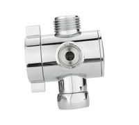 3-Way Shower Diverter Valve Silver Bathroom Faucet Water Divider | Stainless Steel and Plastic Construction, Multi-outlet Switching, 1/2 Inch Universal Fit for Handheld Heads and Hoses
