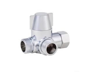 3-Way Shower Diverter Valve with G1/2 Threaded Ports T Adapter for Managing Water Flow to Shower Head Hose and Sink (Silver)