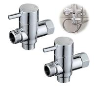 3 Way Shower Head Diverter Valve, 2 Pcs Shower Diverter Valve, G1/2" Showers Tap Diverters Valves Sink Faucet Splitter with Rubber Sealing Ring for Showers Adapter Bath Taps