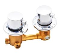 3-Way Split Shower Mixer Valve, Brass Shower Diverter Valve Kit, Wall Mount Hot and Cold Water Mixer, G1/2" Connector, for Bathroom Shower Cabin Cabinet(14.5cm)