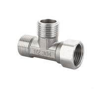 3 Way Stainless Steel Diverter Valve, G 1/2" 3 Way Diverter, T Connector Adapter, 3 Ways Valve For Diverter-Bath Toilet Bidet Sprayer Shower Head