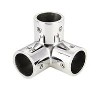 3-Way Stainless Steel Railing Fork Tee - Marine Pipe Handrail Socket | Resistant Marine Grade Finish Resists Wear, Sturdy 3 Way Corner Fitting Structure Simplifies Dock Fencing Repairs