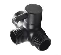 3 Way T-Adapter Shower Diverter Valve With G1/2" Female Inlet And Dual Male Outlets For Handheld And Fixed Shower Heads, Brass Construction For High Pressure And Temperature Resistance(Black)