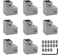 3-Way T Joint Connectors for 25mm Square Tubing 8 Piece Set for Building Sturdy Frames Greenhouse Structures and Modular Support Systems (B)