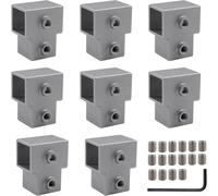 3-Way T Joint Connectors for 25mm Square Tubing 8 Piece Set for Building Sturdy Frames Greenhouse Structures and Modular Support Systems (A)