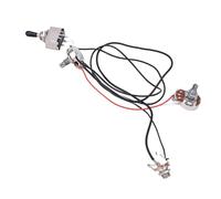 3 Way Toggle Wiring Harness for Electric Guitar with Complete Prewiring - Metal and Plastic Components for 2 Humbuckers, Includes Input and Capacitors