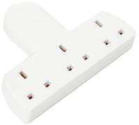 3 Way Triple Gang UK 3 Pin Multi-Socket Plug Extension Mains Adaptor British Approved 13A - White