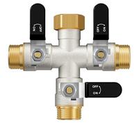 3-Way Water Distributor, 3-Way Water Distributor, Water Flow Divided in Three Directions: Parallel Left and Right and Down 3/4 Inch Garden Distributor Black Handle