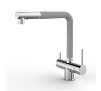 3 Way Water Filter TapKitchen Sink Mixer with Pull Out Rotatable Faucet 3 Modes GreyIdeal for Drinking Water Easy Installation Stylish Kitchen Upgrade