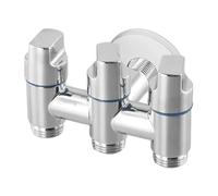 3 Ways Angle Valve Advanced Technology for Stable Water Flow Control with The Three Ways Multifunctional Diverter Valve(Silvery)