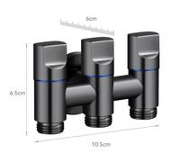 3 Ways Angle Valve for Stable Water Flow Control with The Three Ways Multifunctional Diverter Valve(Dark Gray)