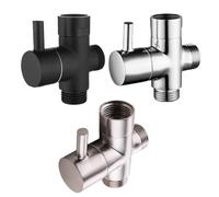 3 Ways Shower Arm Diverter Valve Bathroom Faucet Head Switch Adapter G 1/2" (DN15)(Brushed Nickle)
