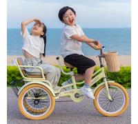 3 Wheel Bicycle with Child Seat, Double Kids Pedal Tricycle for Ages 3-11, Max Load 200kg, Heavy Duty for Exercise and Cycling, Easy to Install