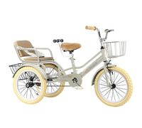 3-Wheel Bike for Children, Double Twins Tricycle with Adjustable Seats & Handle, Two-Seater Cruiser for Passengers