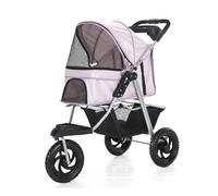 3-Wheel Dog Stroller, One-Click Folding Pet Pushchair, Large Wheels | Durable 3-Wheel Pet Stroller, Easy One-Hand Fold, Large Wheels for Smooth Rides, Perfect for Outdoor Walks with Dogs and Cats