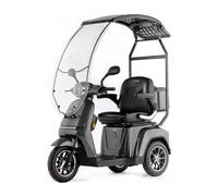 VELECO TURRIS with Canopy- 3 Wheeled Mobility Vehicle - Fully Assembled and Ready to use - Full LED Lights - High Contrast Display - Alarm System (Gray)