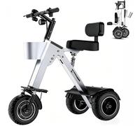 3 Wheel Folding Electric Tricycle for Adults, Lightweight Mobility Scooter with 450W Motor & 36V Removable Battery, Reverse Function GrayB,36V340W+10a