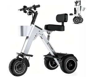 3 Wheel Folding Electric Tricycle for Adults, Lightweight Mobility Scooter with 450W Motor & 36V Removable Battery, Reverse Function 450W36V