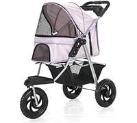 3-Wheel Folding Pet Stroller - Lightweight Design with Large Wheels and Cup Holder - Convenient Carrier for Dogs and Cats up to 25 Kg