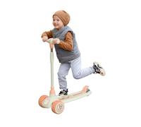 3 Wheel Kids Scooter, 6 in 1 Kick Scooter for Ages 1-8, Folable Toddler Scooter with Adjustable Handbar, Removable Seat & Back Rest & Flashing Wheels for Boys and Girls (Pink)