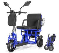 3 Wheel Mobility Device Electric Powered Portable Folding Mobility Scooters for Adults Lightweight 3-Wheel Mobility Scooter Ideal for Elderly And Disabled,Blue