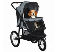 3 Wheel Pet Stroller Dog Pram Foldable Pushchair Canopy Small Medium Dogs Grey