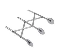 3 Wheel Stainless Steel Pastry Cutter, Adjustable Dough Divider for Pizza Baking, Professional Kitchen Tool with Locking Device, Evenly Cut Brownies, Cakes and Biscuits, Food Grade (Stainless Steel