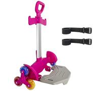 3-Wheel Stair-Climbing Rolling Backpack Cart for School, Travel, and Commuting - Rose Pink, Foldable Aluminum Trolley, Adjustable Handle, Lightweight All-Terrain Backpack Pull Trolley