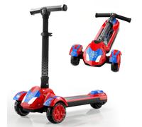 3 Wheel Toddler Scooter for Kids Ages 2-10, Folding Kick Scooter with Light Up LED Wheels & Widen Anti-Slip Deck, Height Adjustable, Durable Outdoor Toy Scooter for Boys and Girls, Perfect Gift