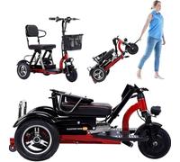 3 Wheeled Mobility Device Safe And Stable Portable Long Range Mobility Scooter with Basket And Charger Scooter Lightweight Scooter Folding Mobility for The Elderly,A,10ah