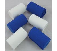 3 White 3 Dark Blue Crepe EXTRA WIDE Paper Streamers 83mm x 10metres Many uses as decorations, marketing tools, great favourite with schools and the craft industry