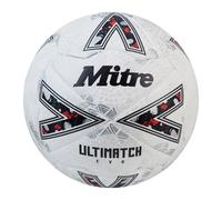 (3, White/Off White/Silver) Mitre Ultimatch Evo Logo Football