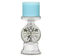 3-Wick Candle Holder Compatible with White Barn Bath & Body Works 3-Wick Candles - Water Globe Musical Snowflake Pedestal (Candle NOT Included)