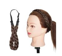 3 Width Sizes Synthetic Headband Braids Hair with Adjustable Belt Plaited Hairband Bohemian Style Women Hairstyle Hairpieces 10inch long Hair Ponytail for Women Girls(M-910)
