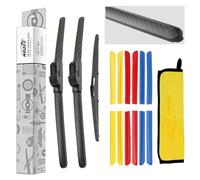 3 Wipers 28"+28"+12" Colour Front Rear Wiper Blades Replacement for Ford Focus MK III MK3 H Hatchback/T Turnier/E Estate 2012 2013 2014 2015 2016 2017 2018,Back Windshield(Window)&Washer Tablets