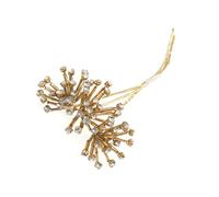 Groves Of Thames Pick: Diamante Bugle Bead: 3mm: Pack Of 3: Gold