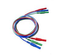 3 Wire Highly Flexible Silicone Test Leads Set for Fluke, Kewtech, Megger, Di-Log, Martindale, Multifunction Testers Red/Blue/Green LDM201 - Made in The UK