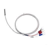 3-Wire PT100 Temperature Sensor with Stainless Steel Probe Tip and 100 cm Cable for System Integration
