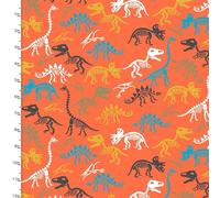 3 Wishes 100% Cotton Totally ROARsome by Josh Rey 112cm Wide Premium Cotton Flannel Ideal for Crafting and Quilting (Skeleton Scatter, Sold by The Half Metre)