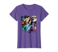 3 Wolf Howling At Moon Gifts Three Wolves Howling At The Moon Wolf Lover T-Shirt