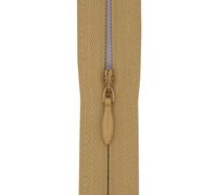 #3 Woven Tape Invisible Zip (Close End), 14 inch (35cm) for Skirts, Dress Side-Seams & Small Lumbar Cushions - Professional Nylon Coil Zips for Sewing & Dressmaking- 1 Zip (Camel tan)