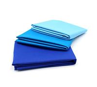 3 x 1.5 m x 0.5 m Cotton Fabric Set Plain 100% Cotton 1.5 m Material Selection (Blue Tones, Set of 3)