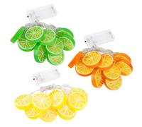 3 x 1.5m Multi-Fruit 3D LED String Lights - Lemon Kitchen Decor Lemon + Orange + Lime Lemon String Lights for Birthday Kindergartens Party Home Decoration (Lemon+ Orange+Lime)