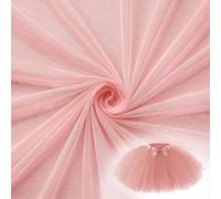 3 x 1.6M White Tulle Fabric Soft Mesh Fabric Lightweight Mesh Netting Fabrics for DIY Sewing Crafts Wedding Birthday Party Decorations (Pink, 3)