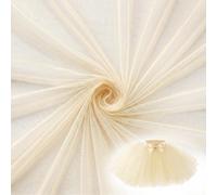 3 x 1.6M White Tulle Fabric Soft Mesh Fabric Lightweight Mesh Netting Fabrics for DIY Sewing Crafts Wedding Birthday Party Decorations (Champagne, 3)