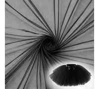 3 x 1.6M White Tulle Fabric Soft Mesh Fabric Lightweight Mesh Netting Fabrics for DIY Sewing Crafts Wedding Birthday Party Decorations (Black, 3)