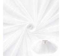 3 x 1.6M White Tulle Fabric Soft Mesh Fabric Lightweight Mesh Netting Fabrics for DIY Sewing Crafts Wedding Birthday Party Decorations (White, 3)