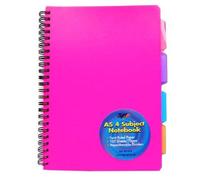 3 x 1 x Pink A5 Spiral Bound PVC Covered Project Subject Notebook