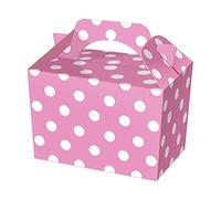 3 X 10 Pink Polka Dot Party Boxes - Spotty Food Loot Lunch Cardboard Gift