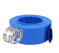 3” x 100' Blue Backwash Hose for Swimming Pools, Heavy Duty Discharge Hose Reinforced Pool Drain Hose, PVC Lay-Flat Draining Hoses Ideal for Water Transferring